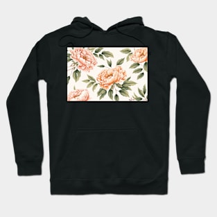 Floral Garden Botanical Print with Peonies Hoodie